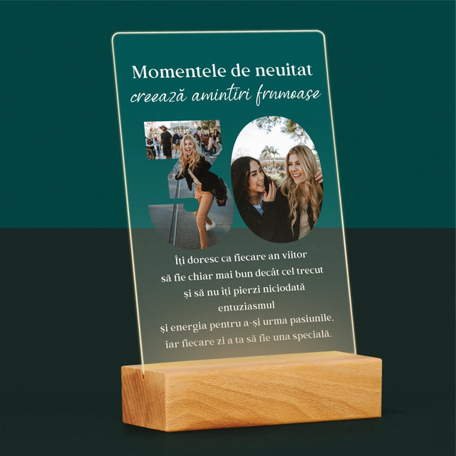 Cuvânt Din Fotografii: 30 De Ani - Imprimare Pe Sticlă Acrilică (Verticală)