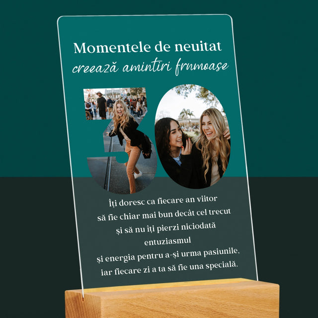 Cuvânt Din Fotografii: 30 De Ani - Imprimare Pe Sticlă Acrilică (Verticală)
