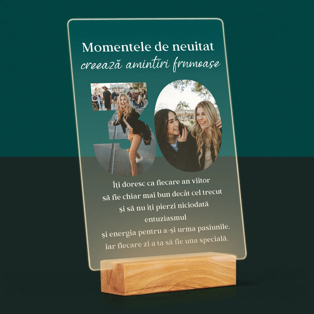 Cuvânt Din Fotografii: 30 De Ani - Imprimare Pe Sticlă Acrilică (Verticală)