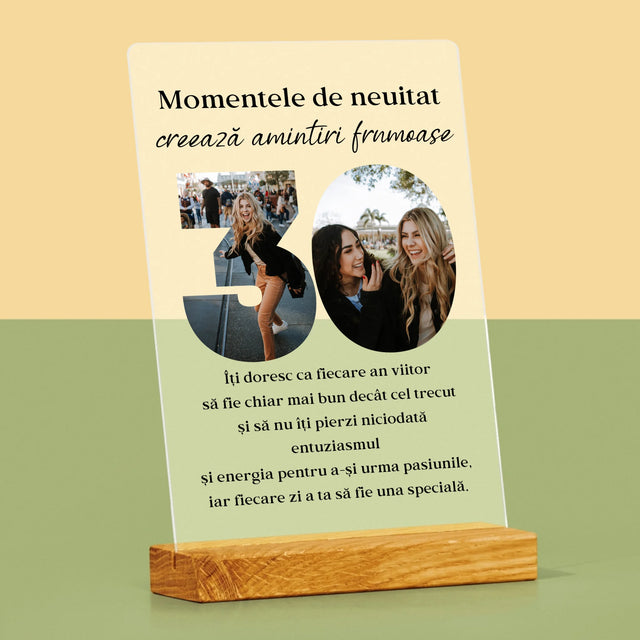 Cuvânt Din Fotografii: 30 De Ani - Imprimare Pe Sticlă Acrilică (Verticală)