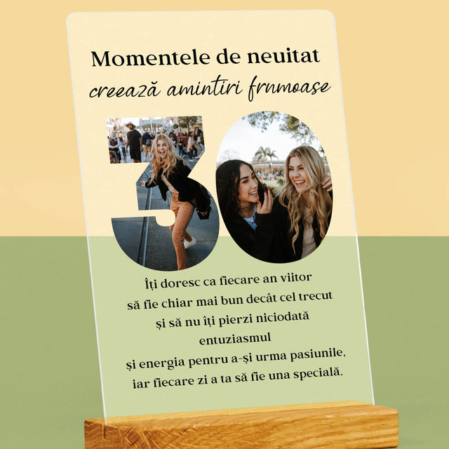 Cuvânt Din Fotografii: 30 De Ani - Imprimare Pe Sticlă Acrilică (Verticală)