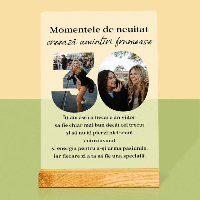 Cuvânt Din Fotografii: 30 De Ani - Imprimare Pe Sticlă Acrilică (Verticală)