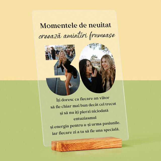 Cuvânt Din Fotografii: 30 De Ani - Imprimare Pe Sticlă Acrilică (Verticală)