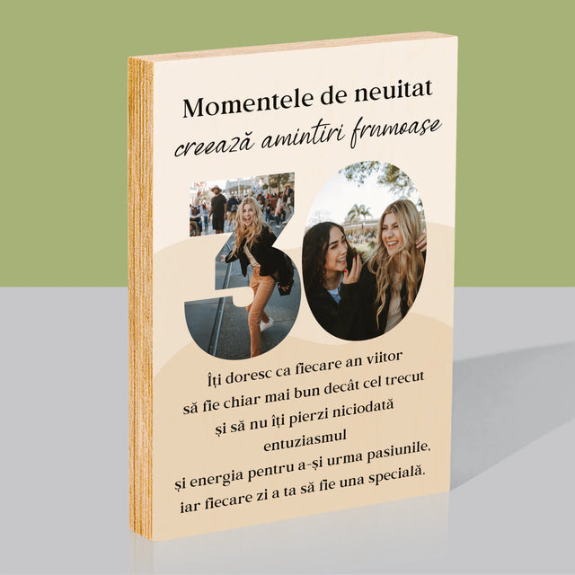 Cuvânt Din Fotografii: 30 De Ani - Imprimare Pe Lemn ( Verticală)