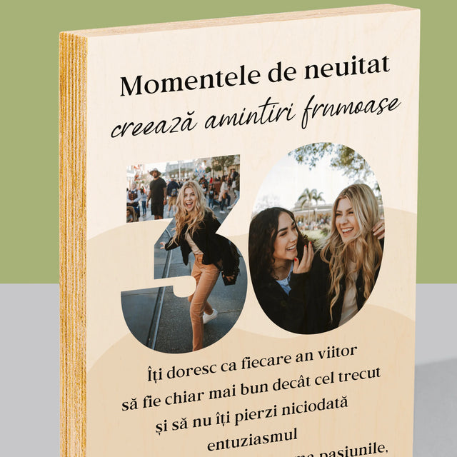 Cuvânt Din Fotografii: 30 De Ani - Imprimare Pe Lemn ( Verticală)