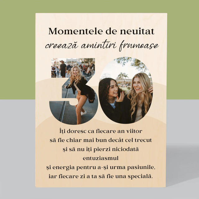 Cuvânt Din Fotografii: 30 De Ani - Imprimare Pe Lemn ( Verticală)