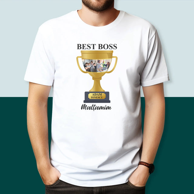 Colaj De Fotografii: Cupa Best Boss - Tricou Pentru Bărbați