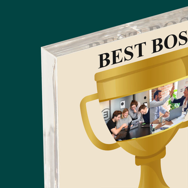 Colaj De Fotografii: Cupa Best Boss - Bloc Acrilic
