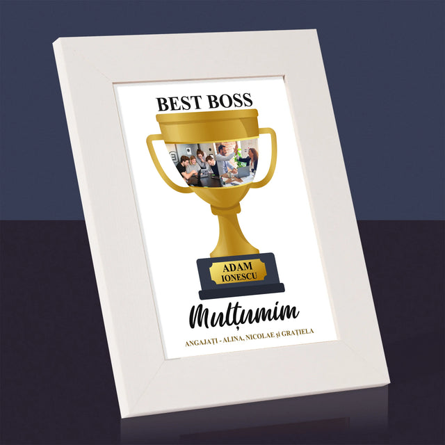 Colaj De Fotografii: Cupa Best Boss - Ramă Pentru Fotografii (Horizontală)