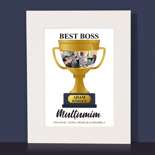 Colaj De Fotografii: Cupa Best Boss - Ramă Pentru Fotografii (Horizontală)