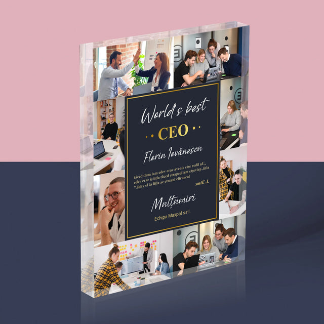 Colaj De Fotografii: World’S Best Ceo - Bloc Acrilic