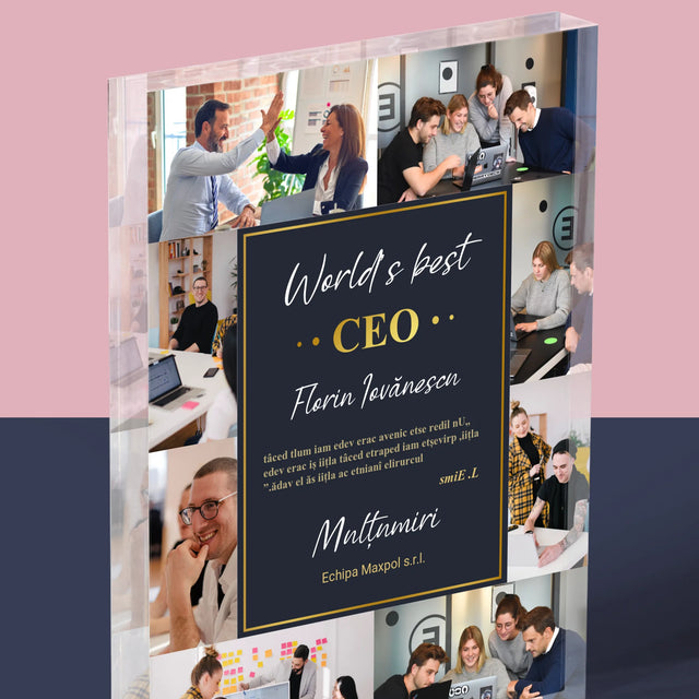 Colaj De Fotografii: World’S Best Ceo - Bloc Acrilic