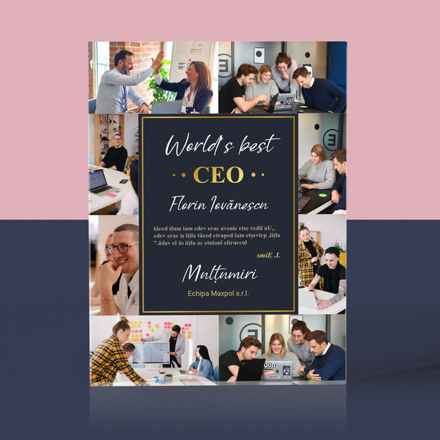 Colaj De Fotografii: World’S Best Ceo - Bloc Acrilic