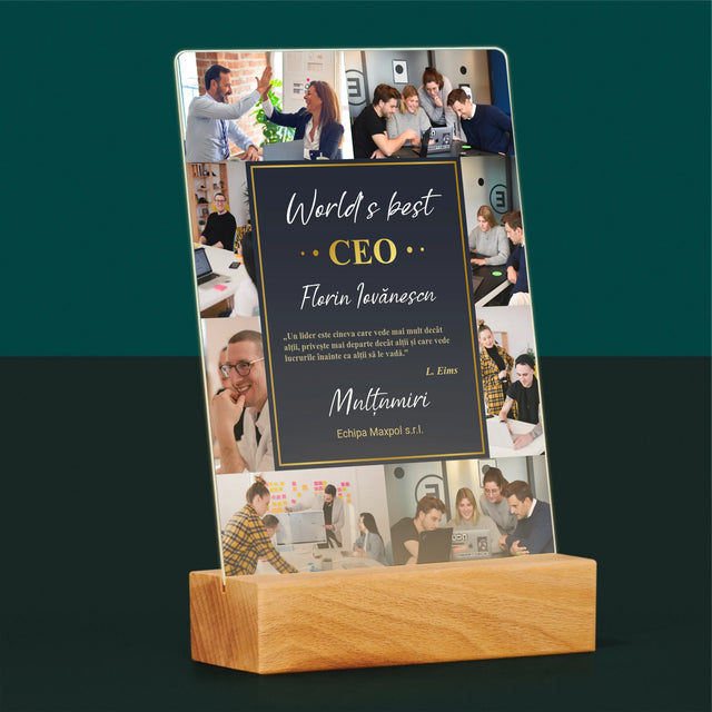 Colaj De Fotografii: World’S Best Ceo - Imprimare Pe Sticlă Acrilică (Verticală)