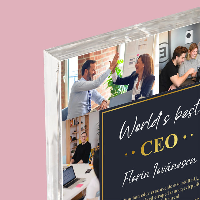 Colaj De Fotografii: World’S Best Ceo - Bloc Acrilic