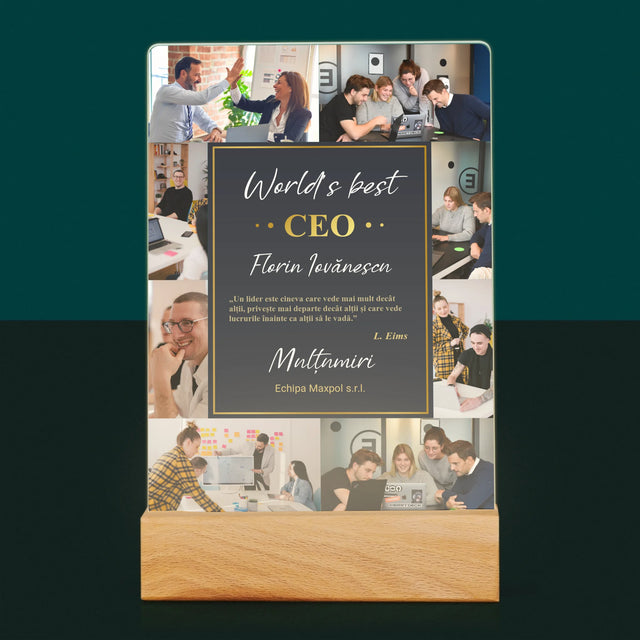 Colaj De Fotografii: World’S Best Ceo - Imprimare Pe Sticlă Acrilică (Verticală)