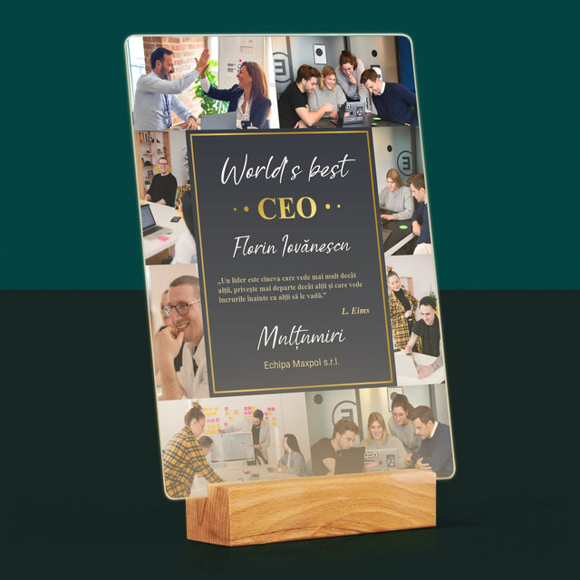 Colaj De Fotografii: World’S Best Ceo - Imprimare Pe Sticlă Acrilică (Verticală)