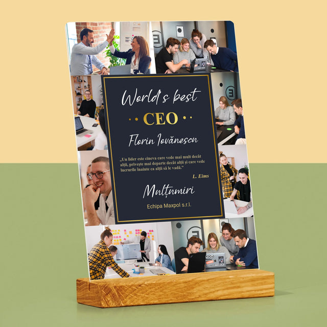 Colaj De Fotografii: World’S Best Ceo - Imprimare Pe Sticlă Acrilică (Verticală)