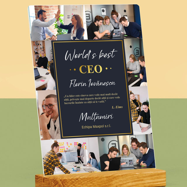 Colaj De Fotografii: World’S Best Ceo - Imprimare Pe Sticlă Acrilică (Verticală)