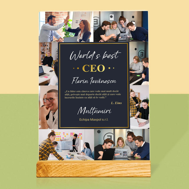 Colaj De Fotografii: World’S Best Ceo - Imprimare Pe Sticlă Acrilică (Verticală)