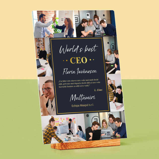 Colaj De Fotografii: World’S Best Ceo - Imprimare Pe Sticlă Acrilică (Verticală)