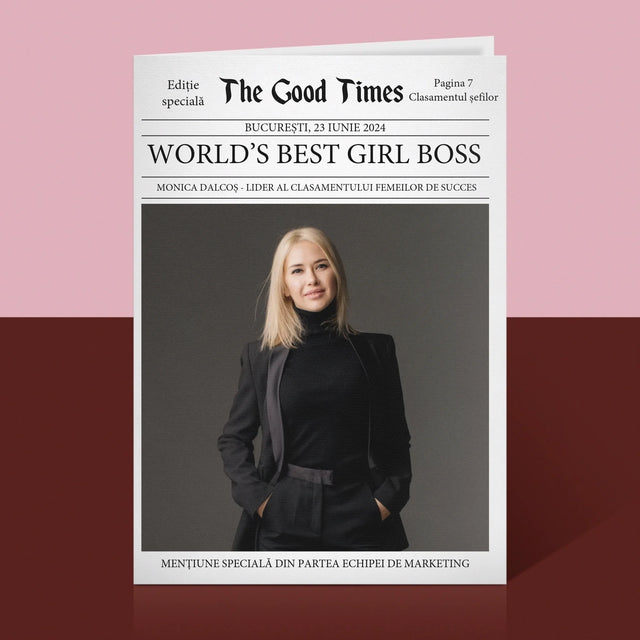 Copertă Derevistă: World’S Best Girl Boss - Card Cu Felicitări