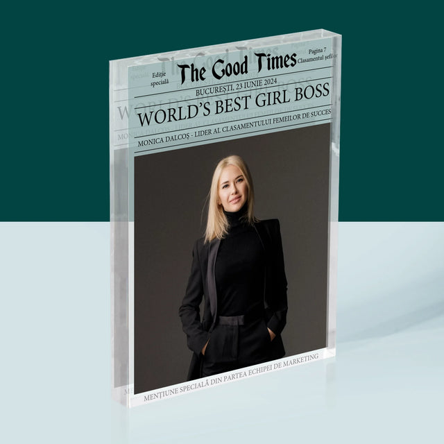 Copertă Derevistă: World’S Best Girl Boss - Bloc Acrilic
