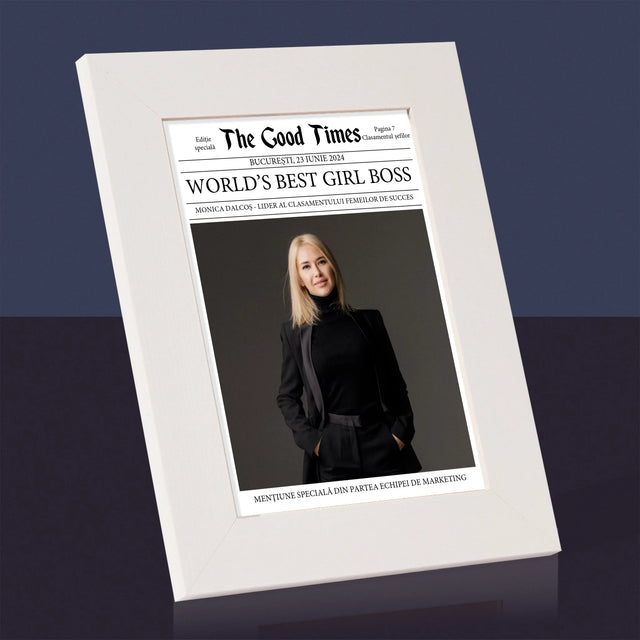 Copertă Derevistă: World’S Best Girl Boss - Ramă Pentru Fotografii (Horizontală)