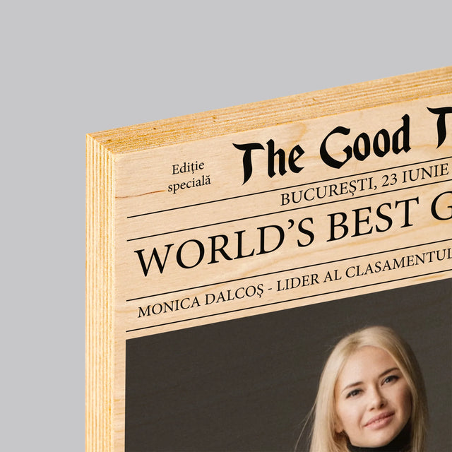 Copertă Derevistă: World’S Best Girl Boss - Imprimare Pe Lemn ( Verticală)