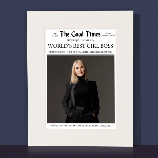Copertă Derevistă: World’S Best Girl Boss - Ramă Pentru Fotografii (Horizontală)