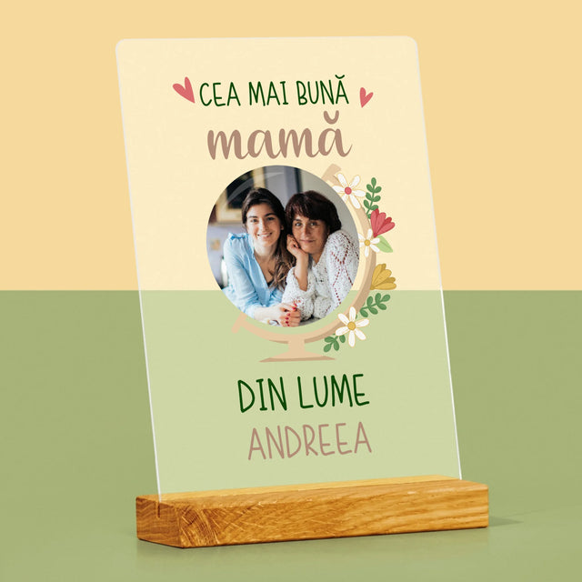 Fotografie Si Semnătură: Cea Mai Bună Mamă Lumea - Imprimare Pe Sticlă Acrilică (Verticală)
