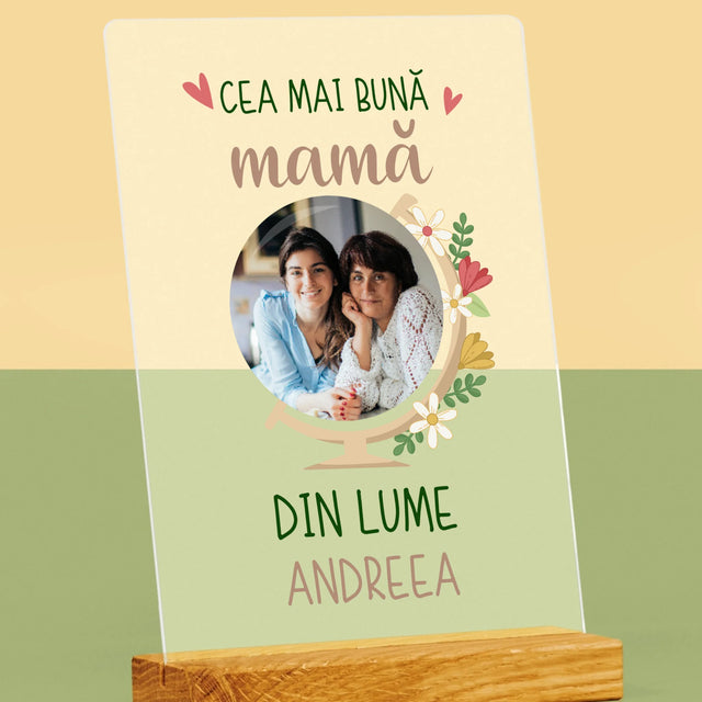 Fotografie Si Semnătură: Cea Mai Bună Mamă Lumea - Imprimare Pe Sticlă Acrilică (Verticală)