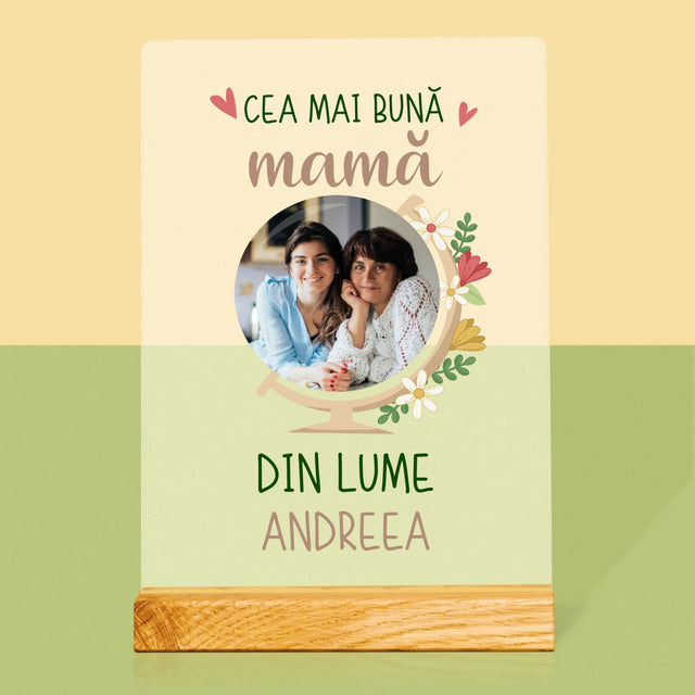Fotografie Si Semnătură: Cea Mai Bună Mamă Lumea - Imprimare Pe Sticlă Acrilică (Verticală)