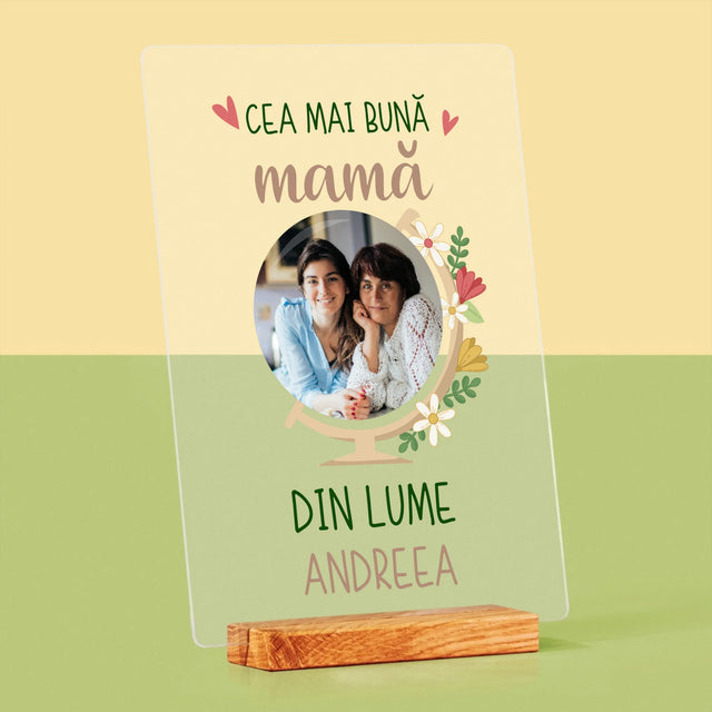 Fotografie Si Semnătură: Cea Mai Bună Mamă Lumea - Imprimare Pe Sticlă Acrilică (Verticală)