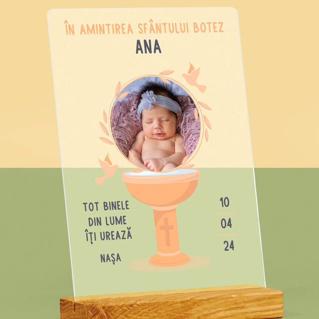Fotografie Si Semnătură: În Amintirea Sfântului Botez - Imprimare Pe Sticlă Acrilică (Verticală)