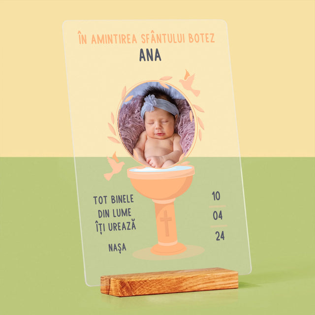 Fotografie Si Semnătură: În Amintirea Sfântului Botez - Imprimare Pe Sticlă Acrilică (Verticală)