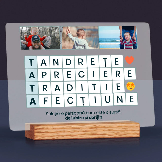 Fotografie Si Semnătură: Tata Rebus - Imprimare Pe Sticlă Acrilică (Horizontală)