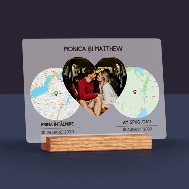 Harta Oraș: Locurile Noastre - Imprimare Pe Sticlă Acrilică (Horizontală)