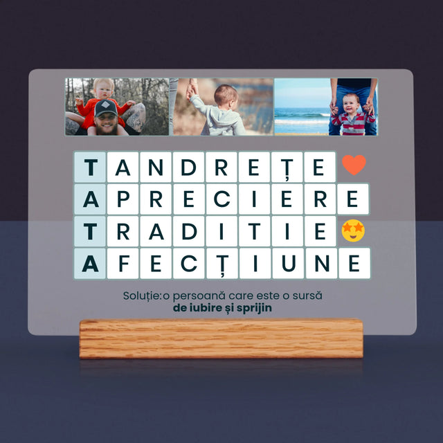 Fotografie Si Semnătură: Tata Rebus - Imprimare Pe Sticlă Acrilică (Horizontală)