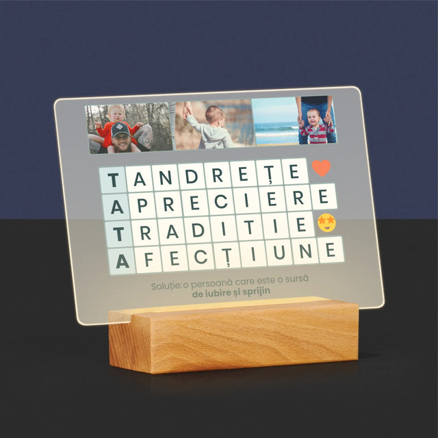 Fotografie Si Semnătură: Tata Rebus - Imprimare Pe Sticlă Acrilică (Horizontală)