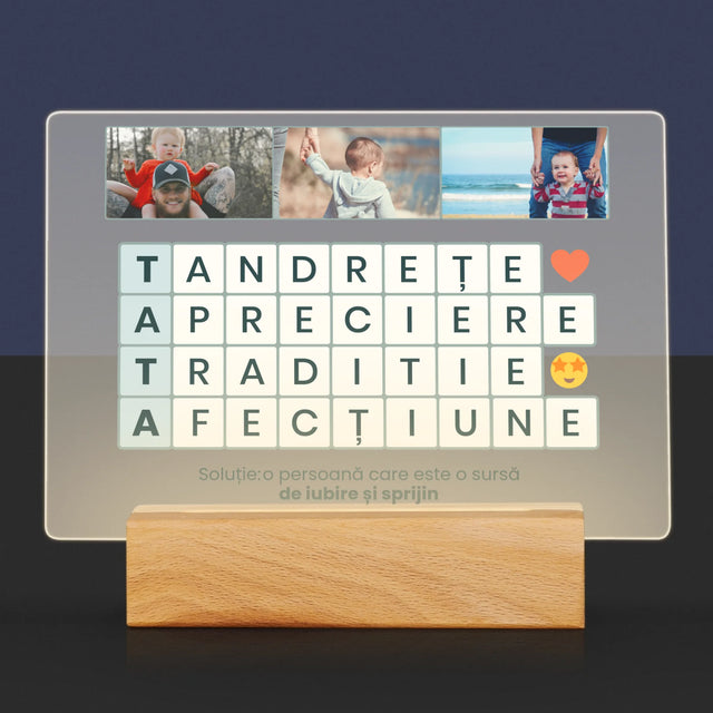 Fotografie Si Semnătură: Tata Rebus - Imprimare Pe Sticlă Acrilică (Horizontală)