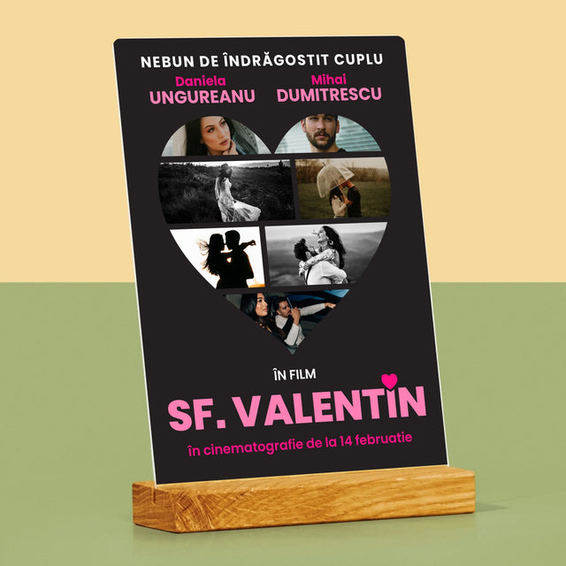 Colaj De Fotografii: Sf. Valentin Poster Din Film - Imprimare Pe Sticlă Acrilică (Verticală)