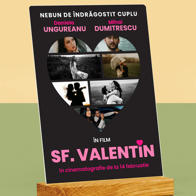 Colaj De Fotografii: Sf. Valentin Poster Din Film - Imprimare Pe Sticlă Acrilică (Verticală)