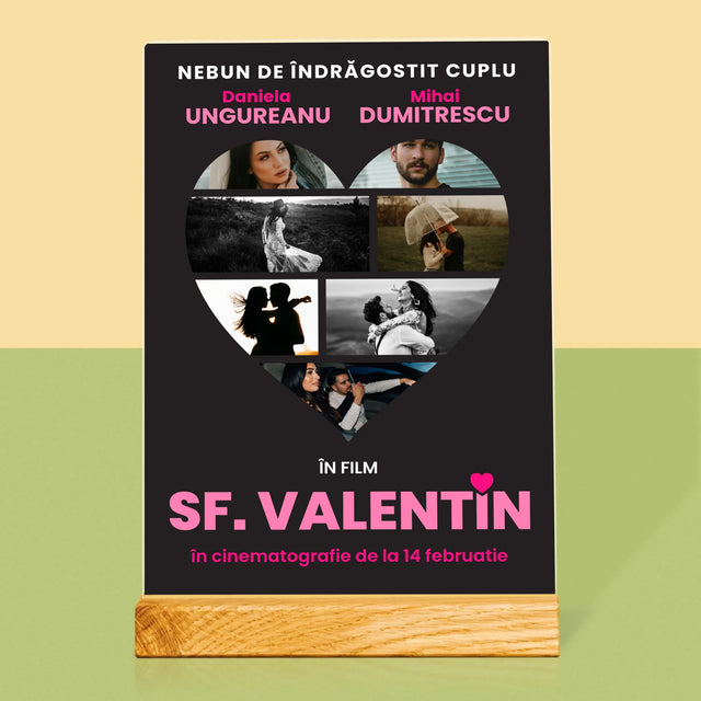 Colaj De Fotografii: Sf. Valentin Poster Din Film - Imprimare Pe Sticlă Acrilică (Verticală)