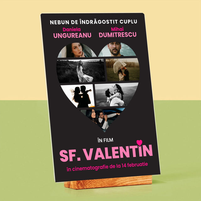 Colaj De Fotografii: Sf. Valentin Poster Din Film - Imprimare Pe Sticlă Acrilică (Verticală)