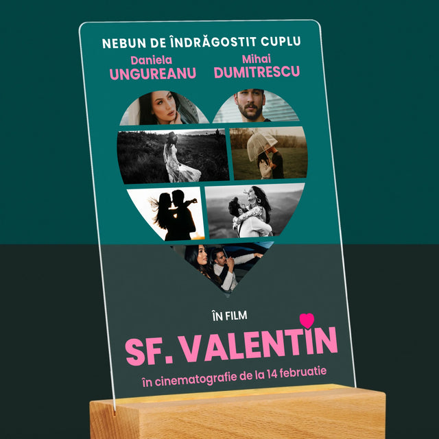 Colaj De Fotografii: Sf. Valentin Poster Din Film - Imprimare Pe Sticlă Acrilică (Verticală)