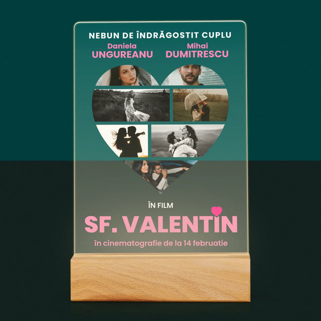Colaj De Fotografii: Sf. Valentin Poster Din Film - Imprimare Pe Sticlă Acrilică (Verticală)