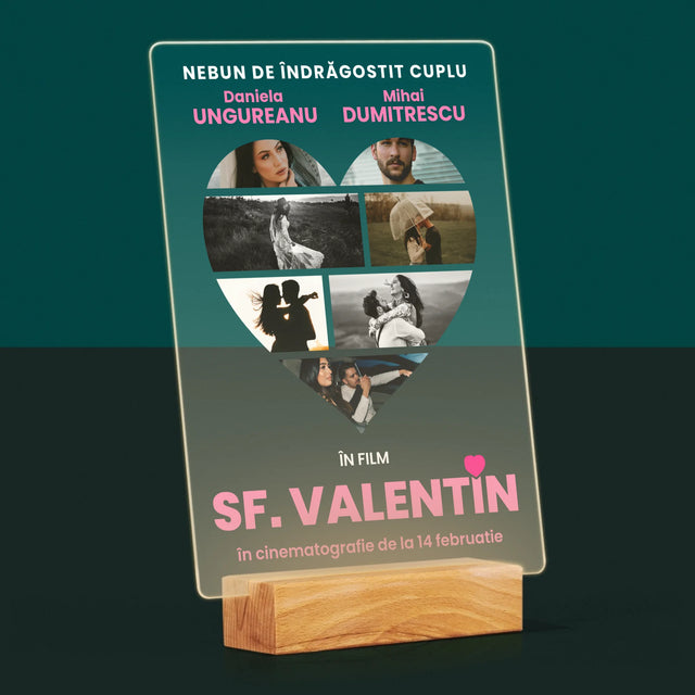 Colaj De Fotografii: Sf. Valentin Poster Din Film - Imprimare Pe Sticlă Acrilică (Verticală)