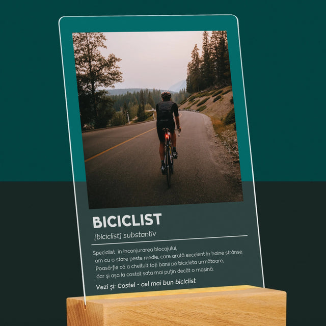 Fotografie Si Semnătură: Ciclist Definiție - Imprimare Pe Sticlă Acrilică (Verticală)