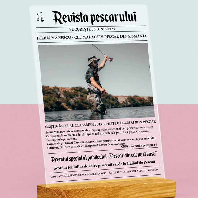 Fotografie Si Semnătură: Revista Pescarului - Imprimare Pe Sticlă Acrilică (Verticală)
